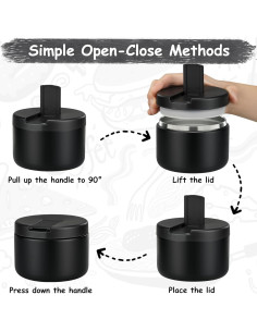Tarro de Comida Aislado Pawtong 350ml Negro a Prueba de Fugas 2