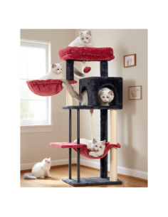Árbol para Gatos Gitelsnour GCT004SBR 110 cm Negro y Rojo