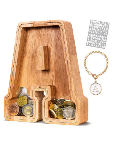 Alcancía de Letras de Madera KMC 22.86 cm Personalizada