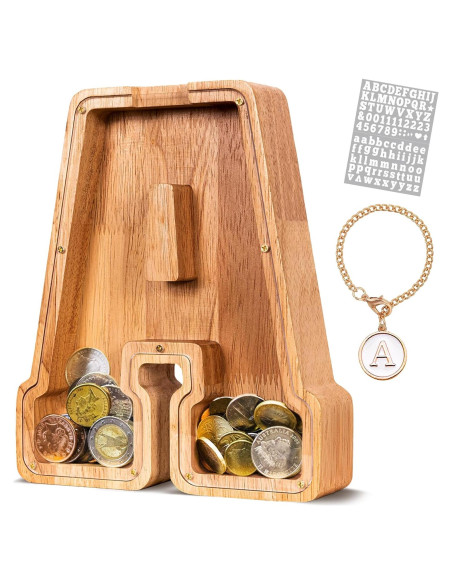 Alcancía de Letras de Madera KMC 22.86 cm Personalizada