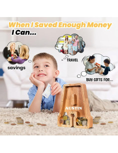 Alcancía de Letras de Madera KMC 22.86 cm Personalizada 2