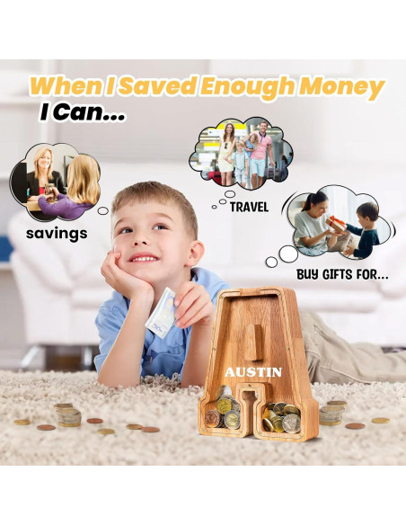 Alcancía de Letras de Madera KMC 22.86 cm Personalizada