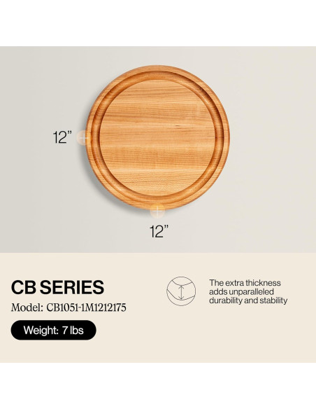 Tabla de Cortar Redonda John Boos CB de Madera de Arce 30.48cm