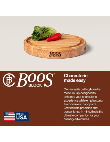 Tabla de Cortar Redonda John Boos CB de Madera de Arce 30.48cm