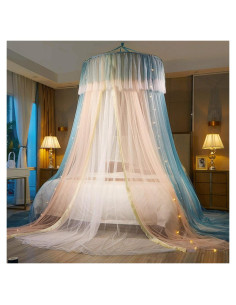 Dosel de Cama Princesa VETHIN Doble Capa 101.6cm Azul/Rosa/Blanco