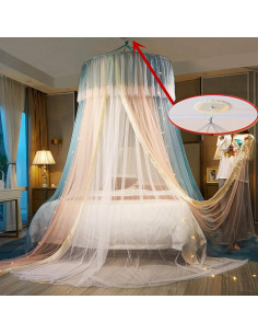 Dosel de Cama Princesa VETHIN Doble Capa 101.6cm Azul/Rosa/Blanco 2