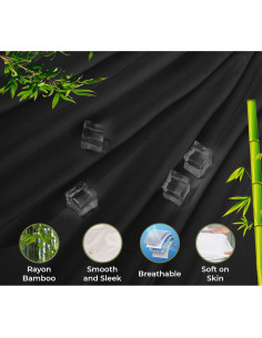 Sábana Ajustable Royale de Viscosa de Bambú Individual Negra 2