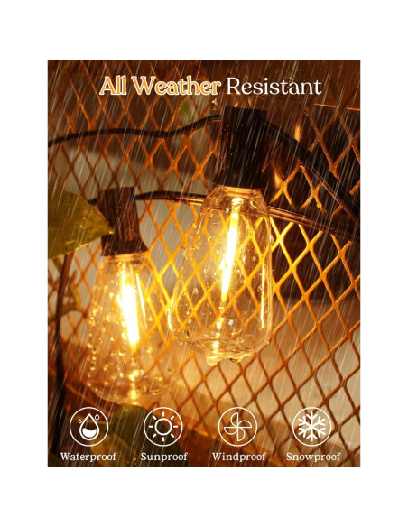 Cadena de Luces LED 15.24m YOYONACY con Control Remoto