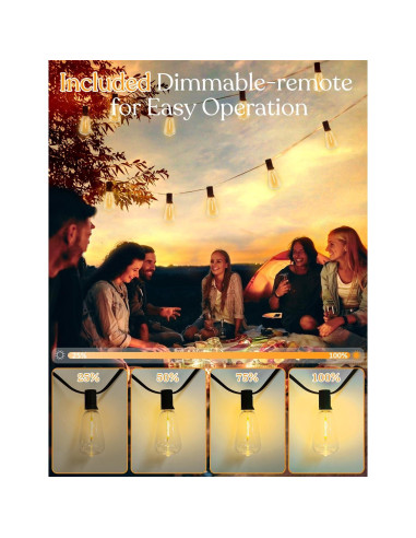 Cadena de Luces LED 15.24m YOYONACY con Control Remoto