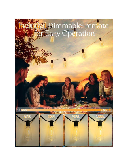 Cadena de Luces LED 15.24m YOYONACY con Control Remoto