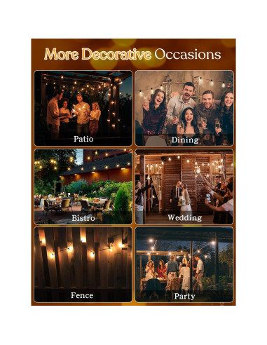 Cadena de Luces LED 15.24m YOYONACY con Control Remoto