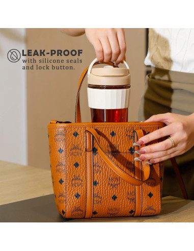 Taza de café reutilizable HY3 0.5 L vidrio a prueba de fugas verde