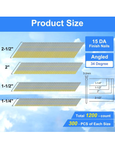 Clavos de Acabado Angulados SimCos 15 Calibre 1200 Piezas 2