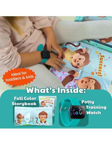 Reloj de Entrenamiento para el Baño V2 - Turquesa con Libro