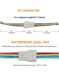 Kit de Conectores Eléctricos Automotrices ALFOCI 8 Pines IP67 2