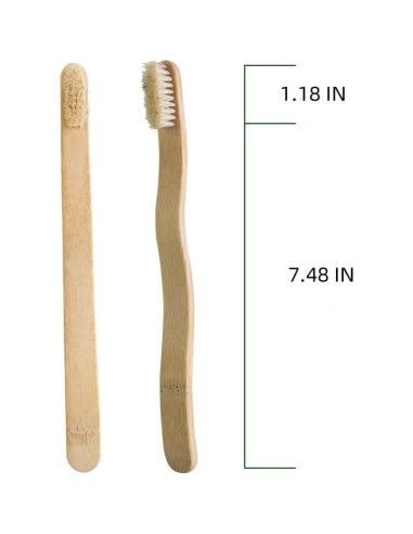 Cepillo de Dientes de Bambú MiQi con Cerda de Jabalí - 4 Piezas