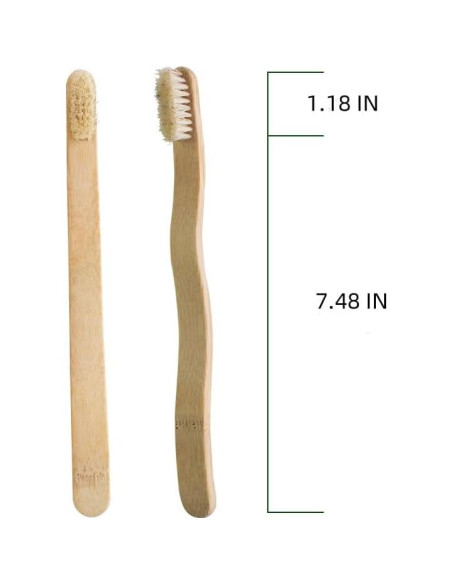 Cepillo de Dientes de Bambú MiQi con Cerda de Jabalí - 4 Piezas