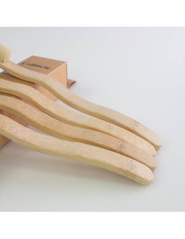 Cepillo de Dientes de Bambú MiQi con Cerda de Jabalí - 4 Piezas