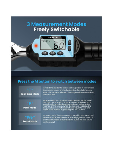 Llave de Torque Digital GOYOJO 1/4" 1-10Nm Alta Precisión