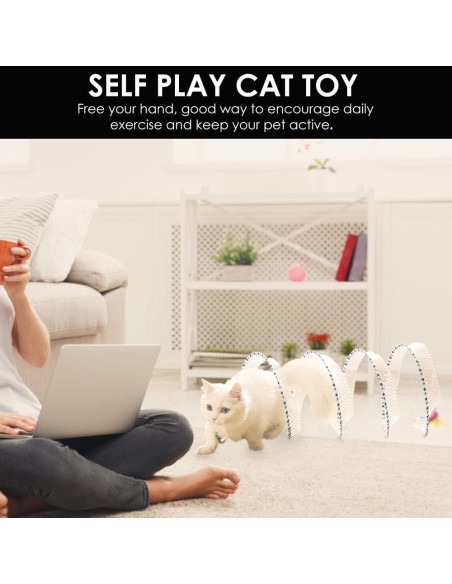 Túnel Espiral para Gatos AVYDIIF 65 cm Plegable con Juguetes