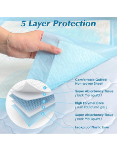 100 Almohadillas Desechables Wowflash 56x56cm Super Absorbentes 2