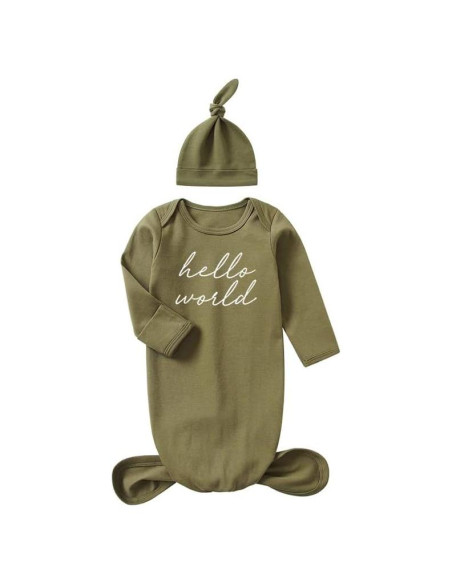 Bata Soñadora Bebé Niño 0-3 Meses Verde Profundo