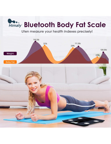 Báscula de Grasa Corporal Himaly Inteligente Bluetooth 181 kg