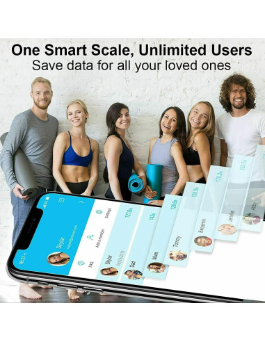 Báscula de Grasa Corporal Himaly Inteligente Bluetooth 181 kg