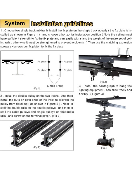 Sistema de Riel de Techo DATOUBOSS 2.5M Pantógrafo 15kg