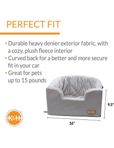 Asiento Elevador para Perros K&H Gris 40.6x36.8cm hasta 6.8kg 2