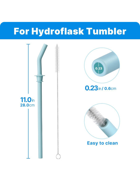 Popote de Silicona Reemplazo Bluwing para Taza Hydro Flask 40oz