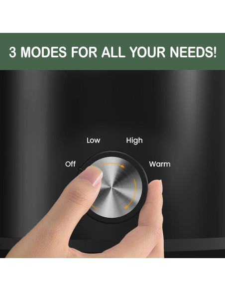 Olla de Cocción Lenta HEYNEMO 2QT Acero Inoxidable Negra