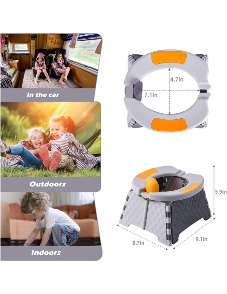 Inodoro Portátil para Niños Yszawmx Gris - Entrenamiento Baño