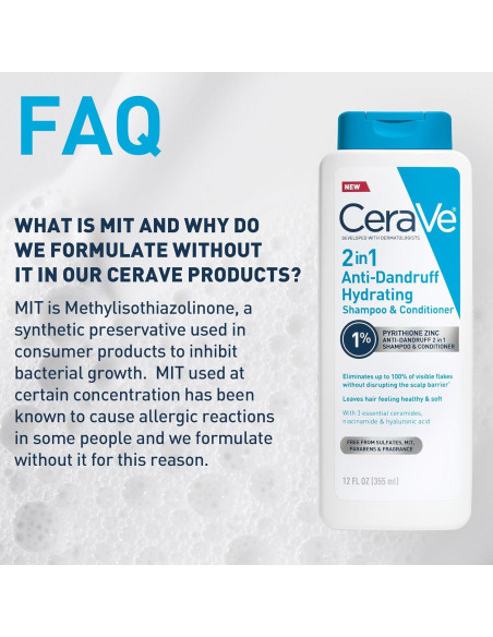 Champú y Acondicionador Hidratante Anticaspa 2 en 1 CeraVe 355 ml