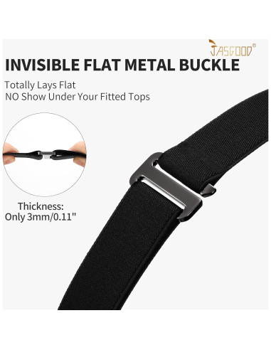 Cinturón Ajustable JASGOOD para Crop Top - Elástico Negro/Azul