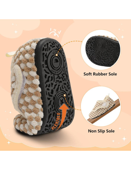 Zapatillas para Niños BARERUN Antideslizantes 6-12 Meses Beigedot