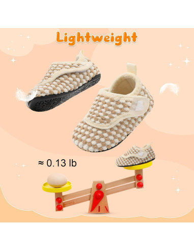 Zapatillas para Niños BARERUN Antideslizantes 6-12 Meses Beigedot