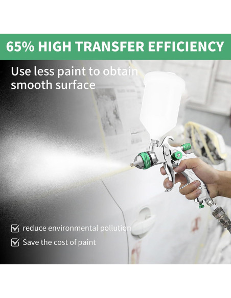 Pistola de Pulverización HVLP BENTOHKLE 2008 Verde 600ml