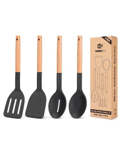 Juego de Utensilios de Cocina de Silicona BUNDLEPRO 4 Piezas