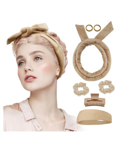 Diadema Rizador Sin Calor Fitifun Beige 155cm Terciopelo
