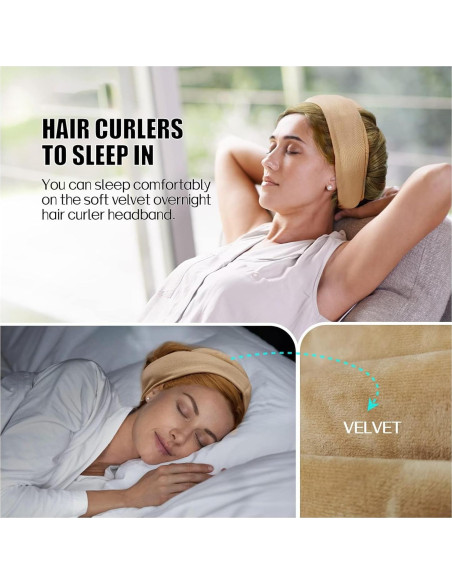 Diadema Rizador Sin Calor Fitifun Beige 155cm Terciopelo