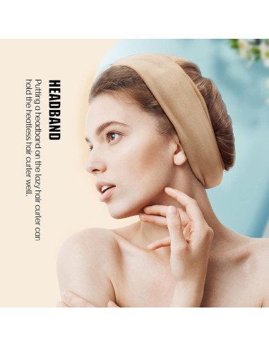 Diadema Rizador Sin Calor Fitifun Beige 155cm Terciopelo