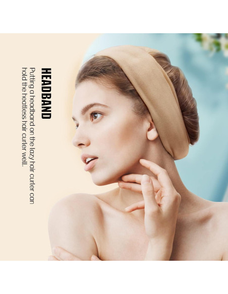 Diadema Rizador Sin Calor Fitifun Beige 155cm Terciopelo