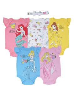 Bodies de Manga Corta Disney Princess con Diadema para Bebés 2