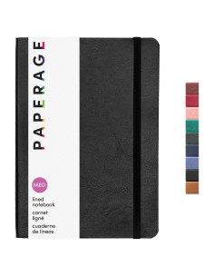 Cuaderno de Tapa Blanda PAPERAGE Negro 14.2x20.1 cm 160 Páginas