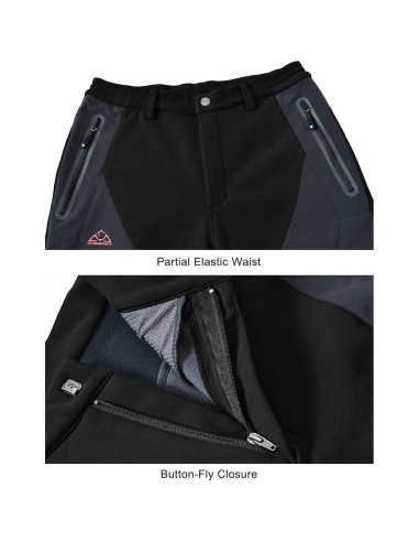 Pantalones de Nieve para Hombre TBMPOY Impermeables 34 Negro