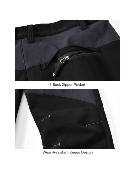 Pantalones de Nieve para Hombre TBMPOY Impermeables 34 Negro