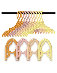 24 Perchas de Viaje Plegables Teenyyou Antideslizantes Coloridas