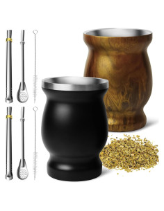 Set de Tazas de Yerba Mate Artcome Acero Inoxidable 8 Piezas