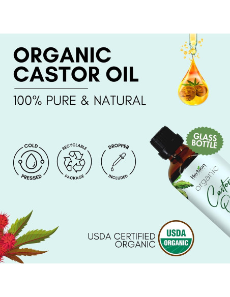 Aceite de Ricino Orgánico Herbion 100% Puro 100 ml